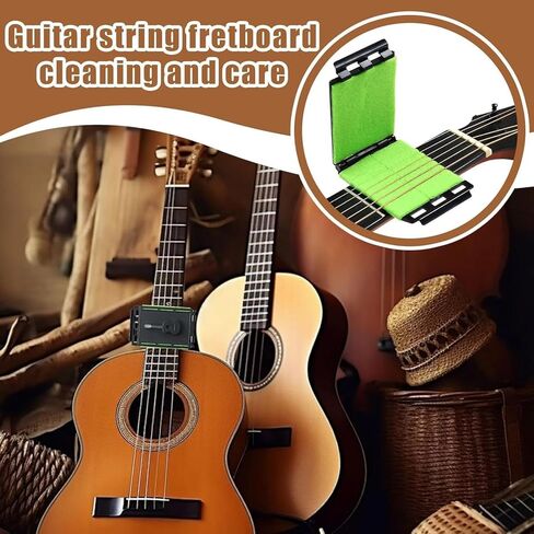 Guitar String Cleaner, Fretboard Cleaner, Portable Guitar Cleaning Cloth Kit, Violin Cleaning Cloth, Instrument String Maintaining Tool for Bass Ukulele in Kuwait