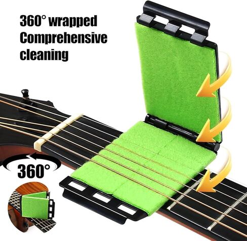 Guitar String Cleaner, Fretboard Cleaner, Portable Guitar Cleaning Cloth Kit, Violin Cleaning Cloth, Instrument String Maintaining Tool for Bass Ukulele in Kuwait