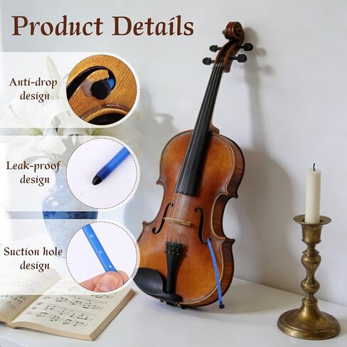 Violin Humidifier, Rubber Portable Violin and Viola Moisture F Hole Humidifier Tube Practical Musical Dampit Instrument Humidity Gift Maintenance Accessory for Cracking Prevention (Blue) in Saudi Arabia
