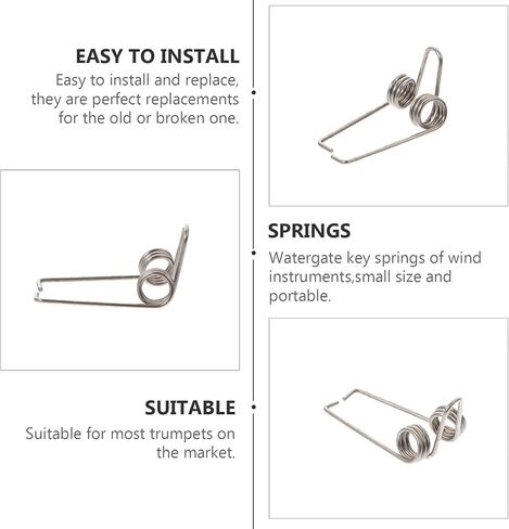 MILISTEN 10pcs Water Spring Tuba Trumpet Musical Instrument Accessories Tremolo Springs Instruments Accessory Trombone Spit Valve Baritone Springs Drain Valve Iron Large in Saudi Arabia