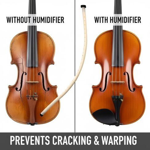 Violin Humidifier for F-Holes: Soft Rubber Soundhole Humidifier to Prevent Cracking - Easy-Use Case Humidity Control for 4/4 Violin (White) in Saudi Arabia