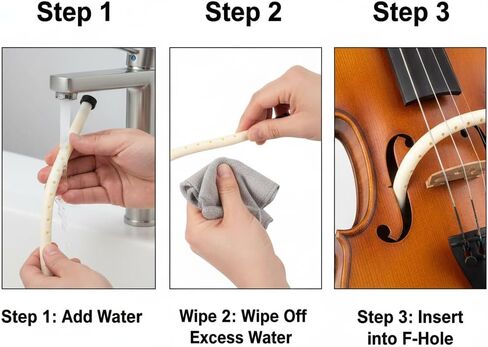 Violin Humidifier for F-Holes: Soft Rubber Soundhole Humidifier to Prevent Cracking - Easy-Use Case Humidity Control for 4/4 Violin (White) in Saudi Arabia