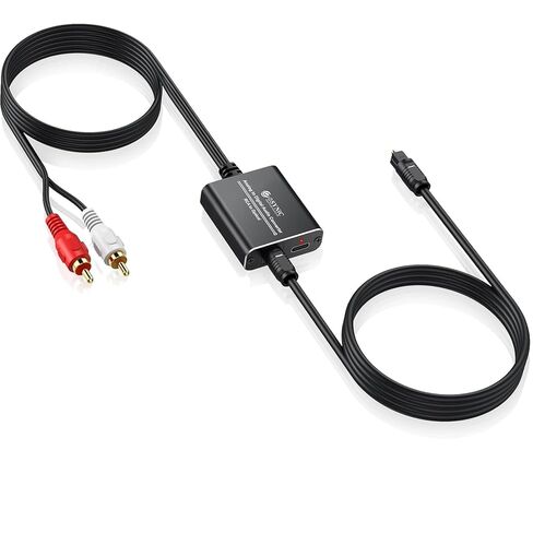 eSynic Professional RCA إلى محول صوت بصري، غلاف معدني تناظري إلى محول صوت رقمي 2.1M/7ft RCA إلى كابل بصري PCM Audio RCA إلى محول بصري لمشغل الأقراص المضغوطة إلى مكبرات الصوت وما إلى ذلك in Kuwait