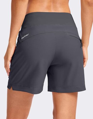 SANTINY Women's 5''/ 7''Hiking Shorts with 3 Zipper Pockets Lightweight Quick Dry Golf Shorts for Women Athletic Walking in Kuwait