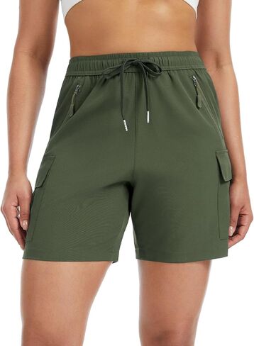 Star Vibe 2 Pack Women's Hiking Cargo Shorts Quick Dry Lightweight Summer Casual Golf Athletic Shorts with Zipper Pockets in Saudi Arabia