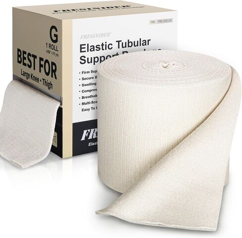 ضمادة دعم أنبوبية مرنة مقاس G من FRESINIDER (4.5 بوصة × 11 ياردة) - أقصى تغطية خفيفة إلى لفافة ضغط متوسطة للفخذ والركبة الكبيرة، جوارب قابلة للتنفس in Kuwait