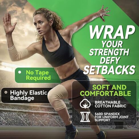 ضمادة دعم أنبوبية مرنة مقاس G من FRESINIDER (4.5 بوصة × 11 ياردة) - أقصى تغطية خفيفة إلى لفافة ضغط متوسطة للفخذ والركبة الكبيرة، جوارب قابلة للتنفس in Kuwait