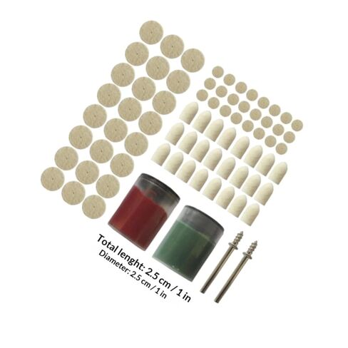 76pcs Wool Felt Buffing Wheel Kit with Mandrels Polishing Pads and Grinding Heads for Rotary Tool Auto Detailing and High-Efficiency Polishing Accessories Set in Saudi Arabia