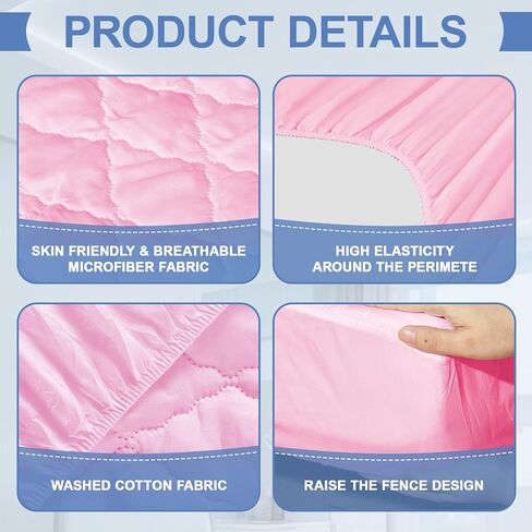 Lounsweer 3 Piece Hospital Bed Sheet Set, Purple Waterproof Bed Sheet Set, Incontinence Protection for Home and Hospital Use, Include 1 Fitted 36" x 84" x 12" 1 Flat and 1 Pillowcase in Kuwait