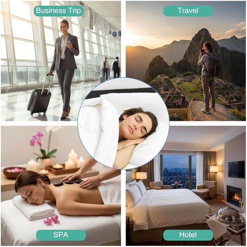 4 عبوات من ملاءات السرير للاستعمال مرة واحدة مقاس كوين، مجموعة أغطية سرير للاستعمال مرة واحدة في الفندق مع غطاء لحاف وأغطية وسائد، أساسيات السفر للرحلات الفندقية والتخييم in Kuwait