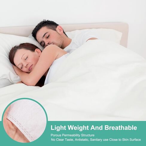 4 عبوات من ملاءات السرير للاستعمال مرة واحدة مقاس كوين، مجموعة أغطية سرير للاستعمال مرة واحدة في الفندق مع غطاء لحاف وأغطية وسائد، أساسيات السفر للرحلات الفندقية والتخييم in Kuwait