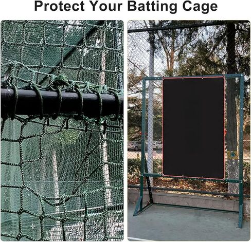Baseball Batting Cage Backstop 4 x 6 ft with Strike Zone Target, Heavy Duty PVC Backstop for Baseball & Softball Pitching Practice, Net Protector for Backyard Batting Cages in Kuwait