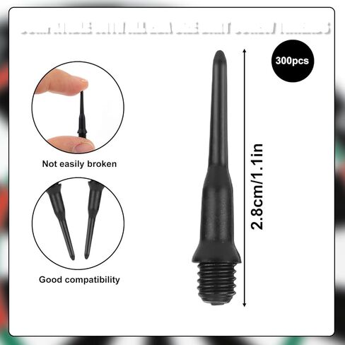 300pcs 2BA Thread Soft Tip Dart Points, Plastic Dart Tips Replacement for Professional & Beginner Players in Saudi Arabia