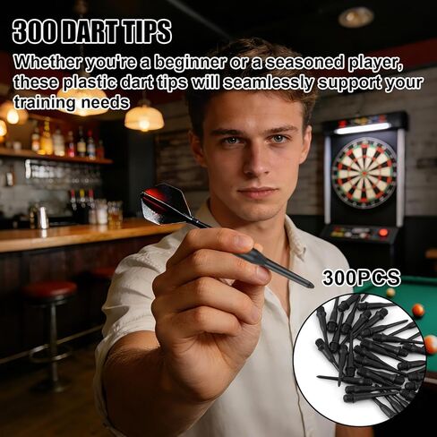 300pcs 2BA Thread Soft Tip Dart Points, Plastic Dart Tips Replacement for Professional & Beginner Players in Saudi Arabia