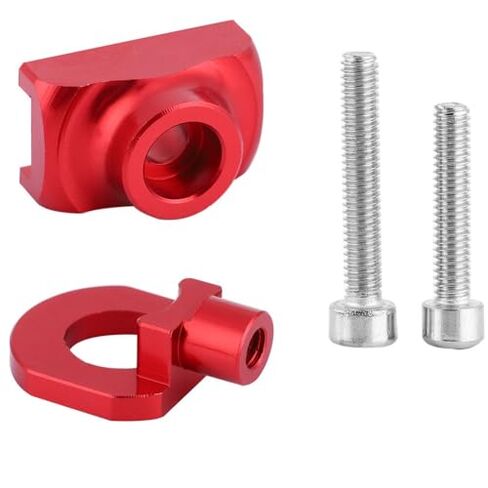 2PCS Aluminum Alloy Bicycle Chain Tensioner – Adjustable Chain Fastener Repair Tool for BMX & Single Speed Fixie Bikes(Red) in Saudi Arabia
