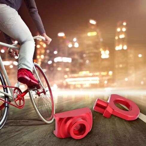 2PCS Aluminum Alloy Bicycle Chain Tensioner – Adjustable Chain Fastener Repair Tool for BMX & Single Speed Fixie Bikes(Red) in Saudi Arabia