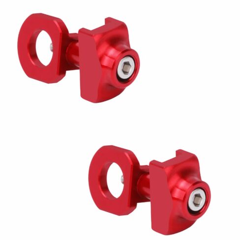 2PCS Aluminum Alloy Bicycle Chain Tensioner – Adjustable Chain Fastener Repair Tool for BMX & Single Speed Fixie Bikes(Red) in Saudi Arabia