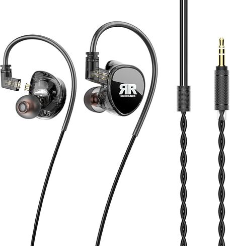 شاشات Righteous Roots RR-EV1 الاحترافية ذات المحرك المزدوج داخل الأذن (IEM) مع حقيبة حمل - سماعات أذن للموسيقيين وفرق العبادة ومهندسي الصوت - عزل صوت عالي الدقة (زوج واحد) in Saudi Arabia