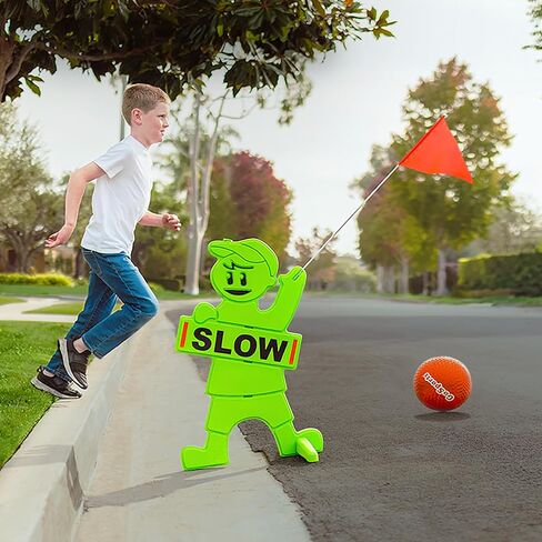 GoSports Kids at Play Safety Sign for Street- High Visibility Slow Down Sign for Neighborhoods with Flag in Saudi Arabia