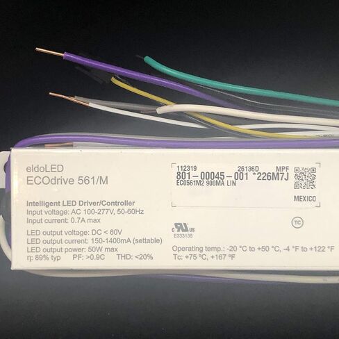 Ecodrive 561/M 900MA LIN ECOdrive AC، 50 وات، 0-10 فولت، تيار ثابت، مخرج 1 × 55 فولت، أسلاك طيران، معدن طويل، 226M7J in Kuwait