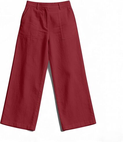 Linen Palazzo Pants for Women's Dressy Work Casual Pants High Waist Wide Leg Summer Comfy Trousers Travel Clothes in Saudi Arabia