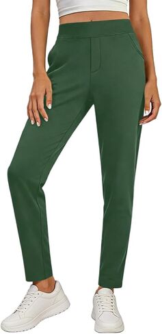 Womens Dress Work Yoga Pants with Pockets High Waisted Bootcut Casual Business Slacks Pull On Leggings Trousers in Saudi Arabia