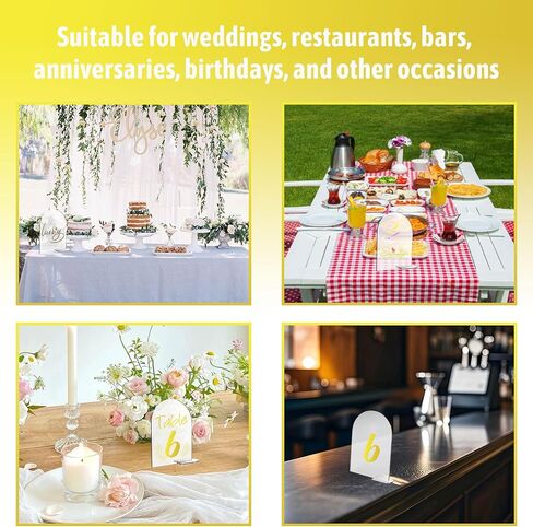 30 Pcs Clear Arch Acrylic Sign With Stand, Blank Arched Round Top Sheet for DIY Table Numbers, Wedding Photo Stand Holder, Party, Events, Parties Centerpieces Decor (4 x 6 Inch) in Saudi Arabia