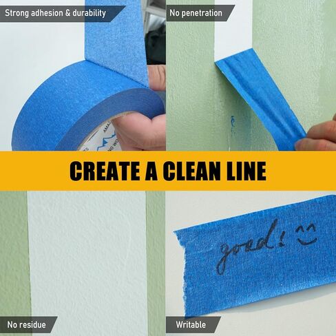 10 Rolls Painters tape 2 inch Wide, General Purpose Blue Painters Tape, 2 Inches X 60 Yards Blue Masking Tape for Indoor and Outdoor Use, Protects Surfaces and Removes Easily, 600 Yards in Total in Kuwait