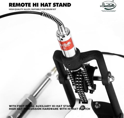 حامل هاي هات عن بعد مع نظام شد قابل للتعديل، دواسة قدم شديدة التحمل بطول 6 أقدام، أجهزة إيقاع عالية الجودة من سبيكة مساعدة عالية القبعة in Kuwait