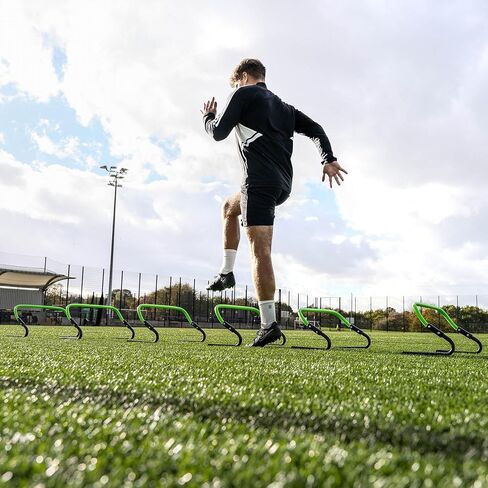 QUICKPLAY Adjustable Speed Hurdles Set of 6 - Soccer Training Hurdles for Agility Drills, 6in 9in 12in Height Settings, Portable Football Agility Hurdles with Carry Bag in Kuwait