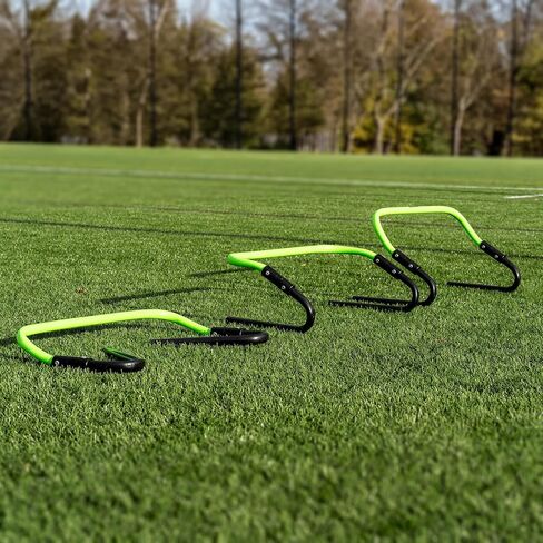 QUICKPLAY Adjustable Speed Hurdles Set of 6 - Soccer Training Hurdles for Agility Drills, 6in 9in 12in Height Settings, Portable Football Agility Hurdles with Carry Bag in Kuwait