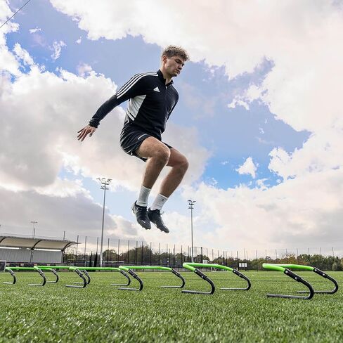 QUICKPLAY Adjustable Speed Hurdles Set of 6 - Soccer Training Hurdles for Agility Drills, 6in 9in 12in Height Settings, Portable Football Agility Hurdles with Carry Bag in Kuwait