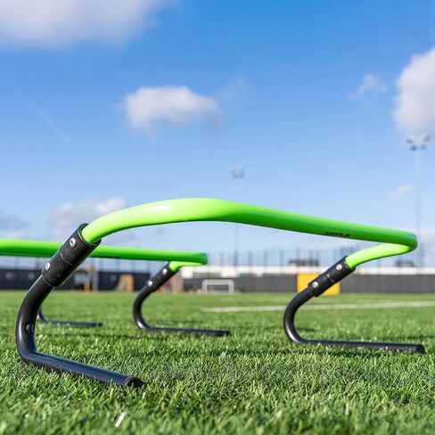 QUICKPLAY Adjustable Speed Hurdles Set of 6 - Soccer Training Hurdles for Agility Drills, 6in 9in 12in Height Settings, Portable Football Agility Hurdles with Carry Bag in Kuwait