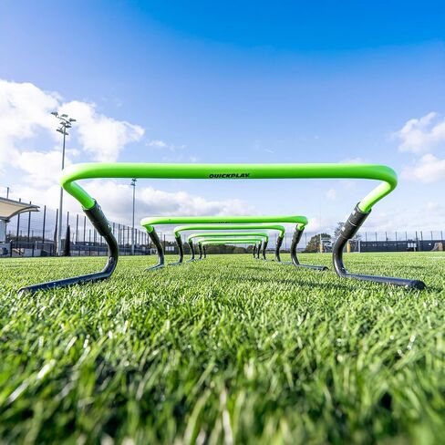 QUICKPLAY Adjustable Speed Hurdles Set of 6 - Soccer Training Hurdles for Agility Drills, 6in 9in 12in Height Settings, Portable Football Agility Hurdles with Carry Bag in Kuwait