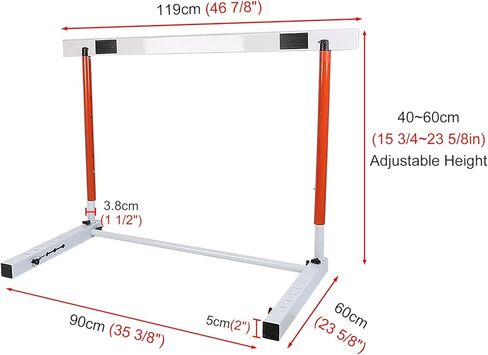 Adjustable Track and Field Hurdles for Training, 40-60cm Workout Obstacles, Easy to Assemble Agility Poles for Sports Practice, Perfect for Teams and Athletes in Saudi Arabia