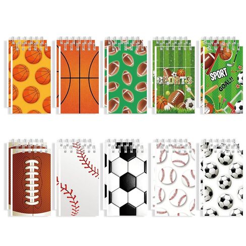 OU RUI 20 Pcs Sports Mini Notepads Football Soccer Baseball Basketball Spiral Mini Notebooks for Boys Girls Teacher Classroom Sports Meet Reward Favors in Saudi Arabia