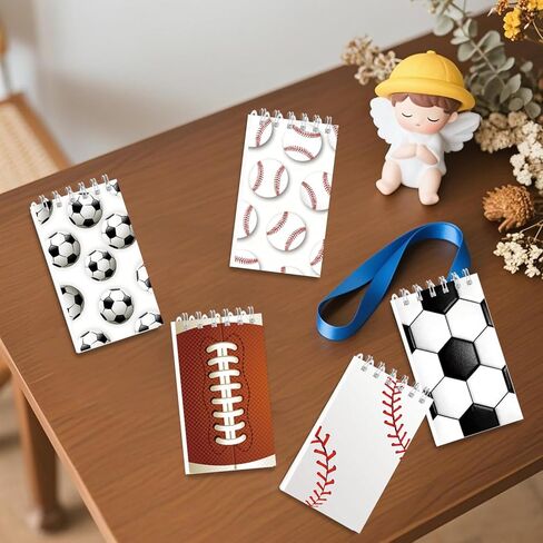 OU RUI 20 Pcs Sports Mini Notepads Football Soccer Baseball Basketball Spiral Mini Notebooks for Boys Girls Teacher Classroom Sports Meet Reward Favors in Saudi Arabia