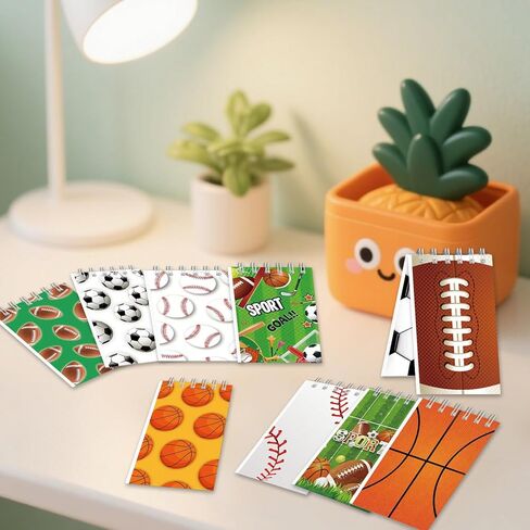 OU RUI 20 Pcs Sports Mini Notepads Football Soccer Baseball Basketball Spiral Mini Notebooks for Boys Girls Teacher Classroom Sports Meet Reward Favors in Saudi Arabia