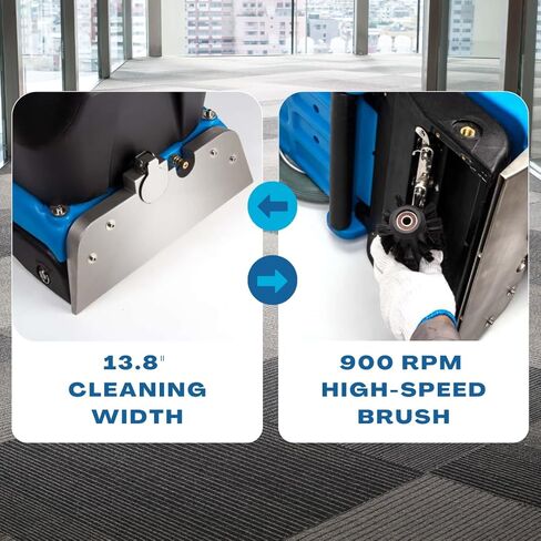 Commercial Walk-Behind Carpet Extractor Machine, 160 PSI Cold Water Carpet Cleaner, 21 KPA Suction, 13.8" Brush Width, 18.5" Squeegee Width, 10.5-Gal Solution Tank, 8-Gal Recovery Tank in Kuwait