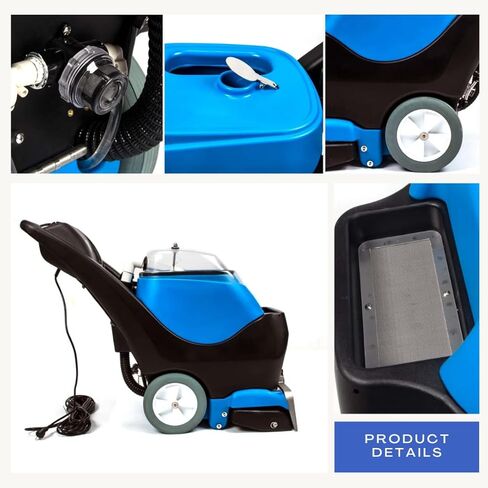 Commercial Walk-Behind Carpet Extractor Machine, 160 PSI Cold Water Carpet Cleaner, 21 KPA Suction, 13.8" Brush Width, 18.5" Squeegee Width, 10.5-Gal Solution Tank, 8-Gal Recovery Tank in Kuwait