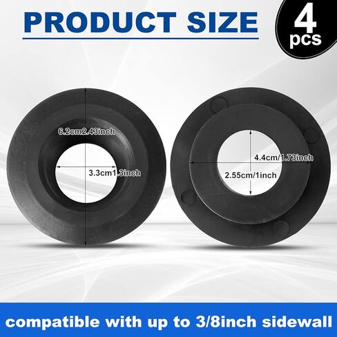 Taiyin 4 Pack 1'' Rubber Flexible Tank Adapter Bulkhead Fitting Black Sealing Compression Fittings for PVC Hard Pipe in Saudi Arabia