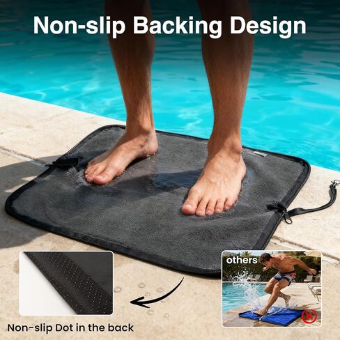 حقيبة مبللة، بساط تغيير 2 في 1 وحقيبة رطبة وجافة مع ظهر مانع للانزلاق، سحاب مقاوم للماء وبطانة منشفة، تخزين قابل للطي مانع للتسرب لملابس السباحة أو صالة الألعاب الرياضية أو الشاطئ أو السفر أو حفاضات الأطفال in Kuwait