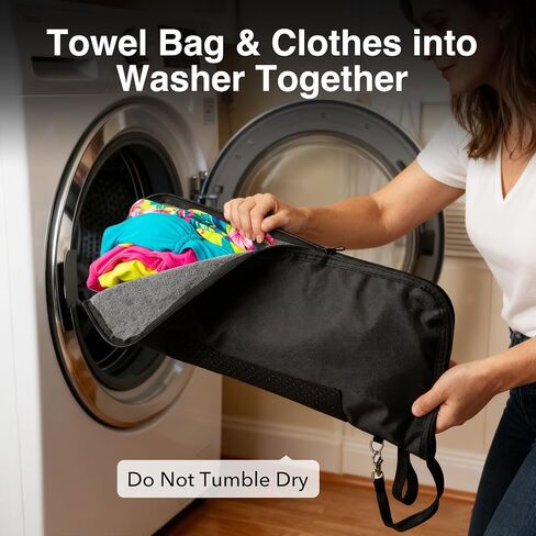 حقيبة مبللة، بساط تغيير 2 في 1 وحقيبة رطبة وجافة مع ظهر مانع للانزلاق، سحاب مقاوم للماء وبطانة منشفة، تخزين قابل للطي مانع للتسرب لملابس السباحة أو صالة الألعاب الرياضية أو الشاطئ أو السفر أو حفاضات الأطفال in Kuwait