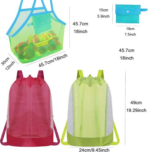Beach Bags Waterproof Sandproof - Pool Bag 3Pack ，Large Vacation Essentials for Toys Pool Bag Beach Accessories in Saudi Arabia