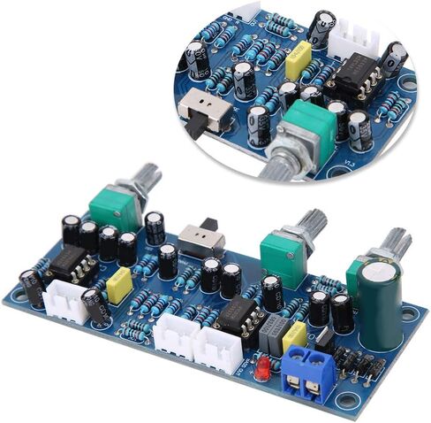 Preamp Board 2.1 Channel Low Pass Filter Subwoofer Tone Board HI FI Circuit Board with Bass Frequency Regulator Dual 5532 Chip for Audio Enthusiasts and DIY Sound Systems in Saudi Arabia