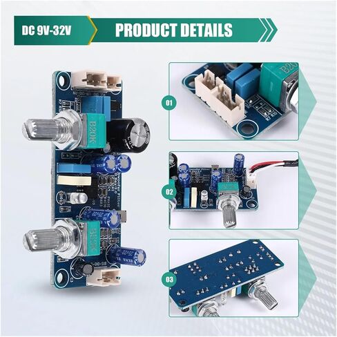 Low Pass Filter Bass Subwoofer Preamp Amplifier Board Single Power DC 9-32V Preamplifier with Bass Volume Adjustment in Kuwait