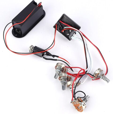 3 Band Active Guitar EQ Equalizer Preamp Pickup Circuit Harness, Bass Equalizer Pickup, EQ Piezoelectric Sound Pickup Circuit with B50OK MN500K A10K A20K Potentiometers, in Saudi Arabia