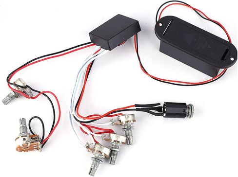 3 Band Active Guitar EQ Equalizer Preamp Pickup Circuit Harness, Bass Equalizer Pickup, EQ Piezoelectric Sound Pickup Circuit with B50OK MN500K A10K A20K Potentiometers, in Saudi Arabia