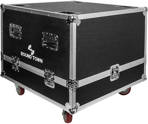 نظام مكبرات الصوت Sound Town ZETHUS 4 × ثنائي 8 بوصات مع حقيبة طيران STRC، نطاق كامل/ثنائي أمبير قابل للتحويل، أسود (Z208BX4-IFC) in Saudi Arabia