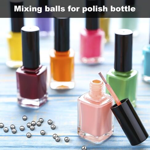 125 قطعة من كرات خلط الطلاء مقاس 0.16 بوصة، كرات من الفولاذ المقاوم للصدأ لطلاء الأظافر، كرات خلط صغيرة لطلاء أحبار طلاء الأظافر - فضي in Kuwait
